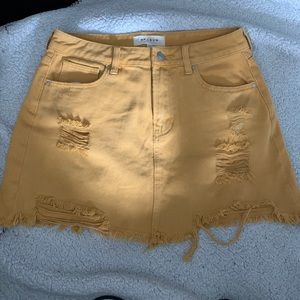 Denim mini skirt yellow